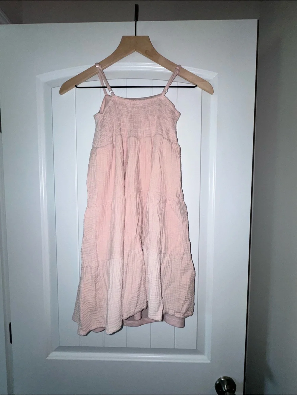Girls' Pink Tiered Sundress - Lightweight Spaghetti Strap Dress